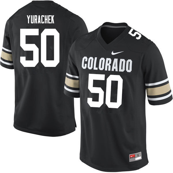 Men #50 Jake Yurachek Colorado Buffaloes College Football Jerseys Sale-Home Black